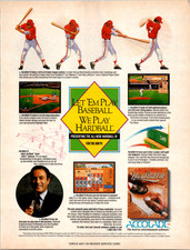 Accolade HardBall III IBM PC Game Vintage Full-Page Print Ad 1992 Baseball picture