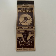 Rayman's Sport Shop Cottage Grove Ave Chicago Vintage Matchbook Cover SMB21-4 picture