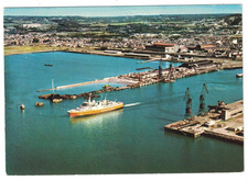 VINTAGE 1960 LA FRANCE VUE DU CIEL LE CAR-FERRY ET LA VILLE CHERBOURG FRANCE PC picture