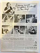 Vtg 1930s AD Listerine Antiseptic Treatment for Dandruff picture