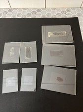 Set of 7 Acrylic Photo Frame Holders Magnets 3.5”x5”-3.5”x2.5”-4.5”x3.25-2”x3” picture