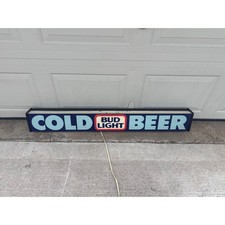 Vintage Bud Light Cold Beer 1980's Large Hanging Lighted Beer Sign Man Cave picture