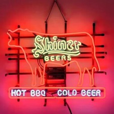 Shiner Beer Hot BBQ Cold Beer Neon Sign 24
