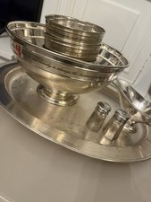 Pottery Barn Retired 8 Piece Silverplate Serving Set (Antique Silver) picture