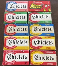 Lot Of 10 Vintage ADAMS CHICLETS 2-PIECE BOXES  Unopened  NOS  Rare Collection picture