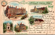 1906 St Enoch Station Hotel Glasgow Scotland Multiview Vintage Postcard 4P23-9 picture