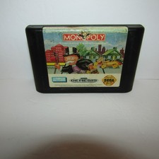 Monopoly Sega Genesis Video Game Cartridge Only Cleaned Tested Stained End Label picture