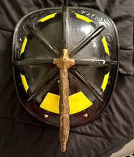 Cairns N6A Firefighting & Rescue Helmet Black w/ Reflective Panels Face Shield picture