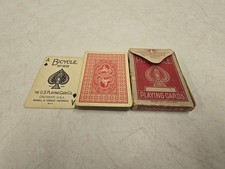 Antique 1906-1913 US Playing Card Co Bicycle 808 Red Mobile No 2 Back Deck & Box picture