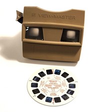 VTG 1970s GAF View-Master Tan Brown 3D Viewer Tested w/ Scenic Wonders Reel picture