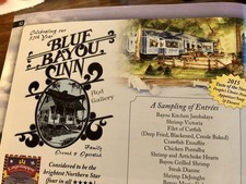 Wisconsin 2015 Manitowish Waters Restaurant Blue Bayou Inn Menu Ad Page 8x11 picture
