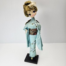 Vtg Japanese Big Eye Doll Shirokiya Geisha Kimono 17
