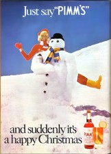 Pimm's Vintage Christmas Advertisement Poster - Seasonal Holiday Print 24x36 picture