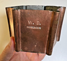 Antique Swedish Copper Blancmange Mold HASSELBACKEN Restaurant Wilhelm Davidson picture