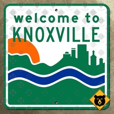 Welcome to Knoxville Tennessee city limit sign sun river skyline 12x12 picture