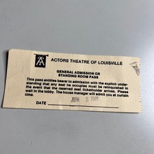 Vintage 1985 Actors Theatre of Louisville Standing Room Pass Ticket Ephemera picture