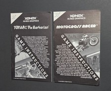 TOMARC The Barbarian and MOTOCROSS RACER Atari 2600 Instruction Manuals only picture