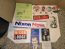 16 Vintage 60s/70s Nixon Politics Political Buttons,Reel To Reel Tape,Pins,etc. picture