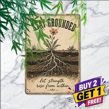 Rooted In Resilience Tree Roots Inspirational Metal Tin Sign Office Decor picture