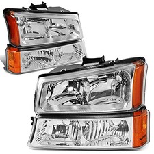 DNA MOTORING Pair Headlight Assembly Compatible with 2003-2006 Chevy Silverado picture
