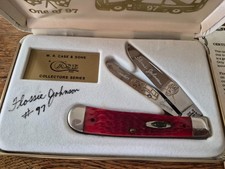 Flossie Johnson, #21, NASCAR, Case 1992 Collector Knife, Autographed, COA DR6254 picture