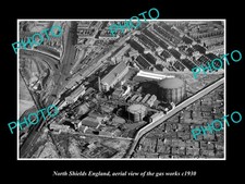 North Shields England Aerial View Of Gas Works c1930 Old Large Historic Photo picture