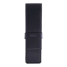 DiLoro Double Two Leather Pen Case Pouch Holder for Two Fountain Pens Ballpoint picture