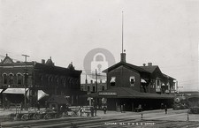 Aurora IL c1908 C B & Q Chicago Burlington Quincy Depot RPPC Postcard COPY picture