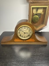 Antique 1925 E. Ingraham 8 Day Tambour Mantel Clock Working Chime Key Pendulum picture