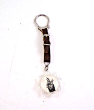 Vintage Italian Souvenir Keychain Patented Brev Leather Strap Madonna Child  (1) picture