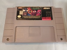 Super Nintendo Venom Spider-Man Separation Anxiety Cartride SNES NTSC Authentic picture