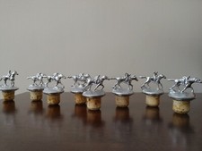 Blanton's Bourbon Full Set Chrome Silver Cork Stoppers Toppers picture