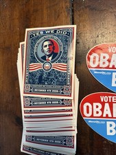 35-piece Obama 2008 Yes We Did Shepard Fairey Stickers Moveon.org Election picture