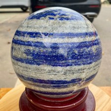 10.44LB Large Natural Lapis lazuli jasper Quartz Sphere Crystal Ball Reiki Heal picture