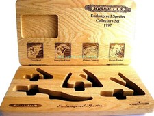 Schrade USA RARE Yr 1997 Oak Wood Box Knife Special Collector Endangered Species picture