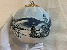 VNG Glass Hand Painted Christmas Ornament Nature 1993 YVONNE 4” picture