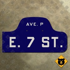 Brooklyn New York East 7th Street at Avenue P humpback road sign 16x9 picture