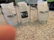 Full Tilt Brewing Co. Set of 3 Glass Beer Mugs Baltimore MD Breweriana picture