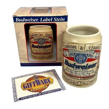 Vtg 1995 Budweiser Beer Stein Anheuser-Busch Collectible Mug w/Box picture