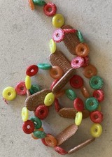 Vintage MCM Christmas Sugared Cookie & Candy Blow Mold Garland 5.5 Feet picture