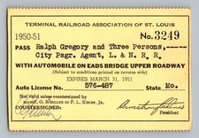 Vintage Terminal Railroad Association St Louis Pass 1950-51 Eads Bridge picture