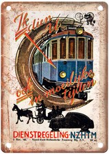 Vintage Dienstregeling NZHTM 1942 Travel Poster Retro Look Sign T1773 picture