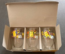 Pokemon Retro Glasses Set of 3 Pikachu Mew Charmander Squirtle Vintage Box picture