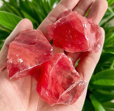 3Pcs Cherry Quartz Raw Stone Crystal Mineral Specimen Healing Energy Gifts picture