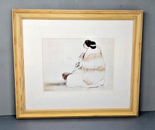 Vintage RC Gorman 1978 Signed Navajo Woman Art Lithograph Print Framed 14