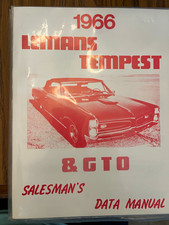 1966 Pontiac LeMans Tempest GTO Salesman's Data Manual Jim Osborn MP70 picture