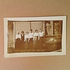 Vintage 1900's Lemmings and Jordans Pose House Exterior Derby Bowtie RPPC Ohio picture