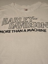 Men's Vintage 1980's White Harley Davidson T-shirt Size L picture