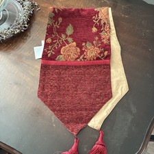 Vintage MWW Market Burgundy Tapestry Table Runner  13”x 72” Beautiful Fall picture