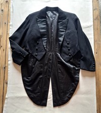 Antique French Tailcoat 1900s 1920s Black Formal Evening Coat M picture